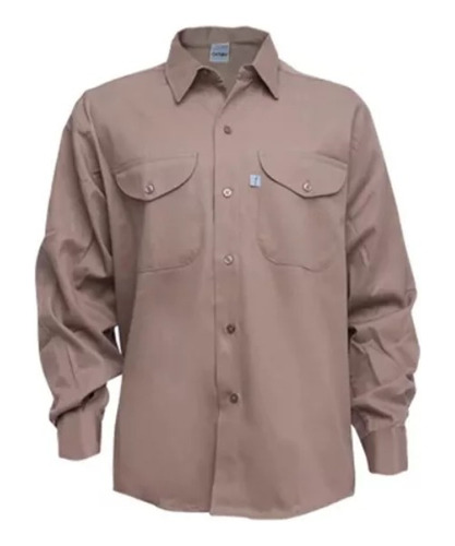 Camisa De Trabajo Ombu Beige Manga Larga Grande- Fac. A Y B