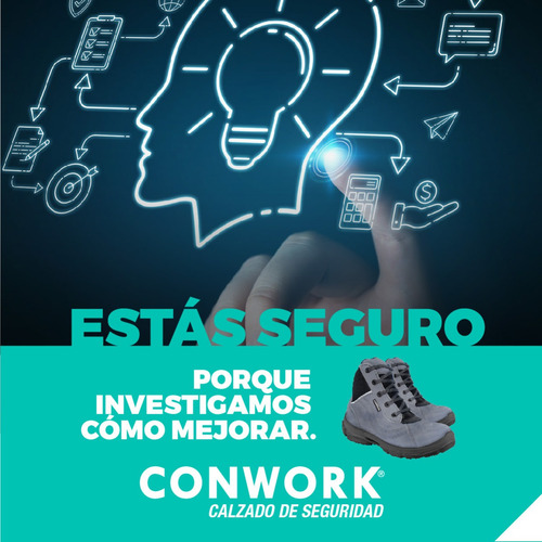 Imagen 7 de 10 de Botín De Seguridad Conwork Línea Allworks 401baf Nubuck Gris