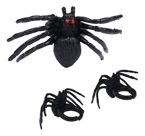 Juego De Plástico Con Anillos De Araña Para Halloween, 20 Un