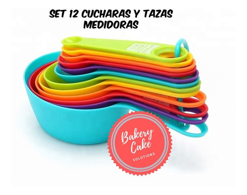 Set De Cucharas Y Tazas Medidoras (x12 Un) Reposteria Cocina