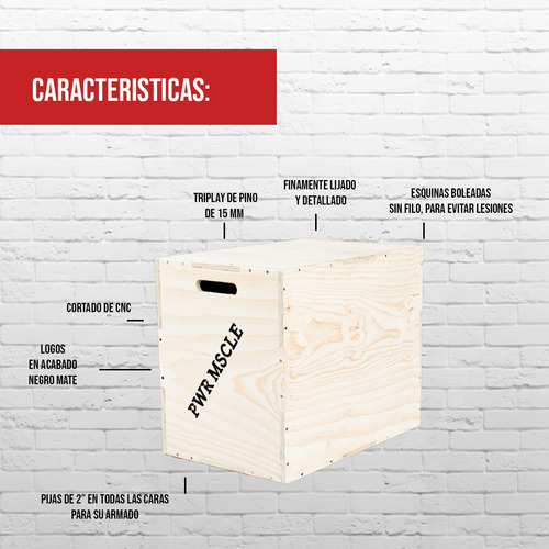 Caja Pliometrica Para Salto Box Jump Multifuncional 50x40x60