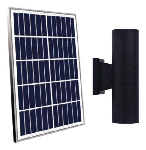 Lampara Solar Luz Bidireccional Aplique De Pared Exterior