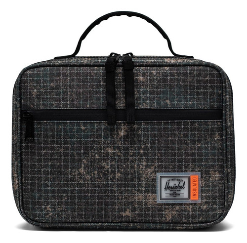 Lonchera Herschel Pop Quiz Lunch Box Negro Color Forest Grid