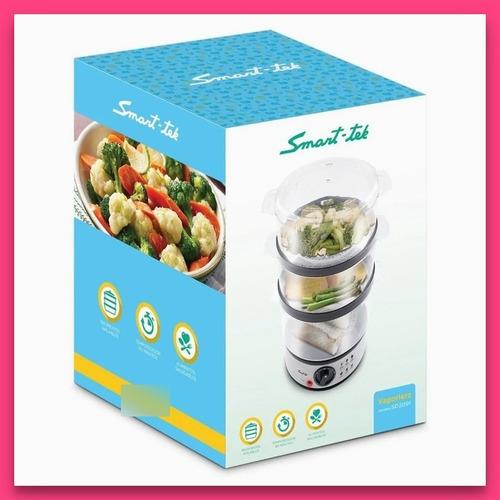 Imagen 5 de 7 de Vaporera Eléctrica Smart-tek Sd2091 7,5l 400w Temporizador