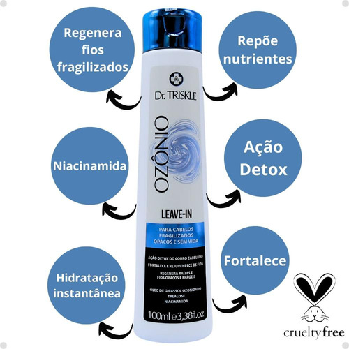 Leave-in Triskle Ozonio 100ml: Controle Do Frizz E Brilho