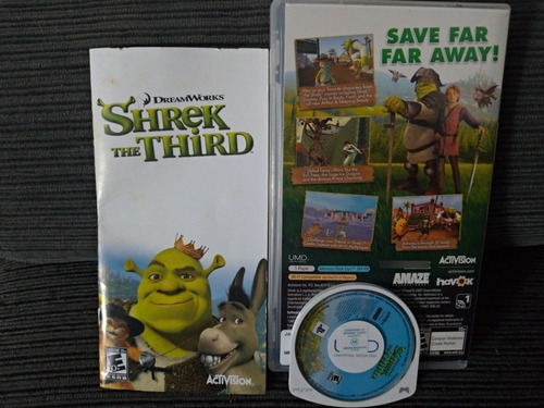 Jogo Psp Umd Shrek The Thitrd Impecável Completo (Usado)