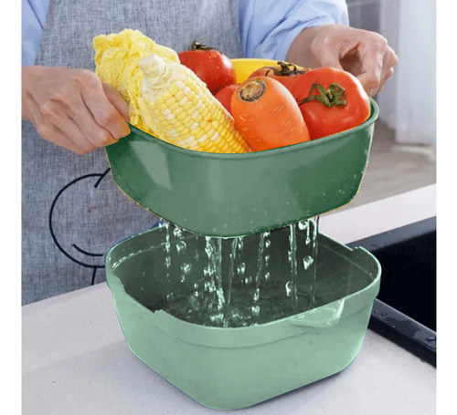 Escurridor Colador Doble Plástico Frutas Y Verduras
