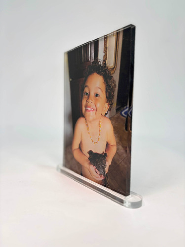 Porta Retrato Quadro Com Base Acrílico Brilho Personalizado 10x15 Impressão Uv