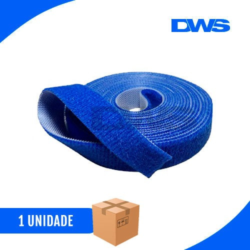 Organizador De Cabos Velcro Rolo Com 3m Azul