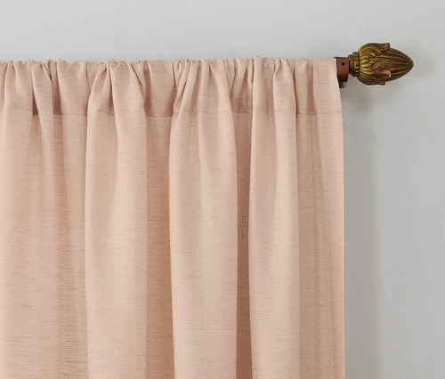 Cortina Semitransparente Rosa Rubor 137 X 213 Cm Bolsillo Ba
