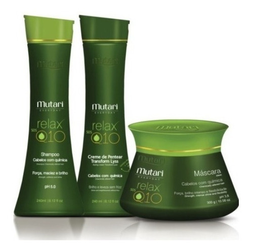 Kit Sos Q10 Relax Mutari Tratamento Para Cabelo Com Química