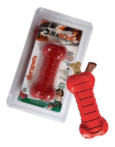 Hueso De Juguete Para Perro Grande Durabone Durapet´s Color Rojo
