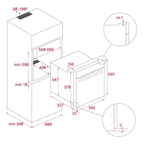 Horno empotrable eléctrico Teka HBB 605 71L