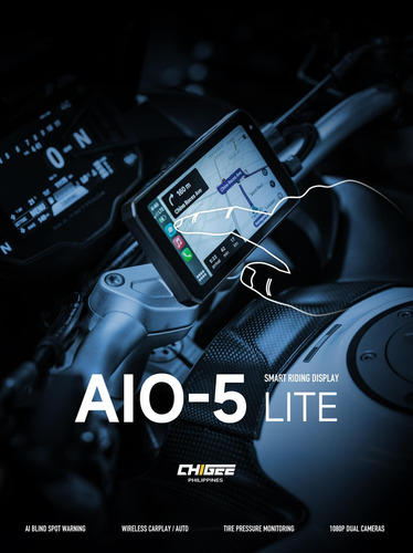 Sistema De Navegación Gps Aio-5 Lite Para Motocicletas Con C