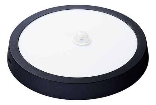 Panel Plafon Lampara Led Sobrepuesto Negro Con Sensor 18w