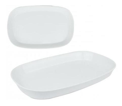 Fuente Ceramica Blanca Oval 31x20x3.5 Cm