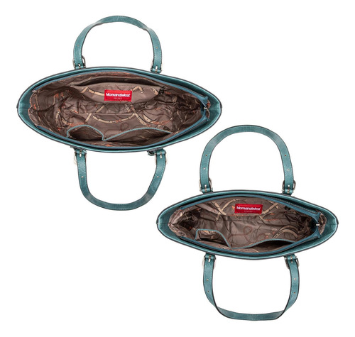 Bolso Grande Y De Mano, Montana West, Color Turquesa X2 Pzs