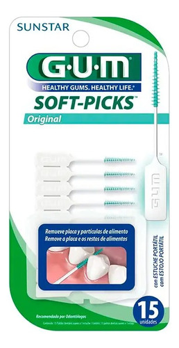 Gum Soft Picks Palillos Interdentales De Hule 15uds