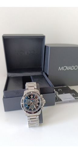 Reloj Movado Series 800 2600142 Chrono Quartz Swiss Plateado Negro Negro