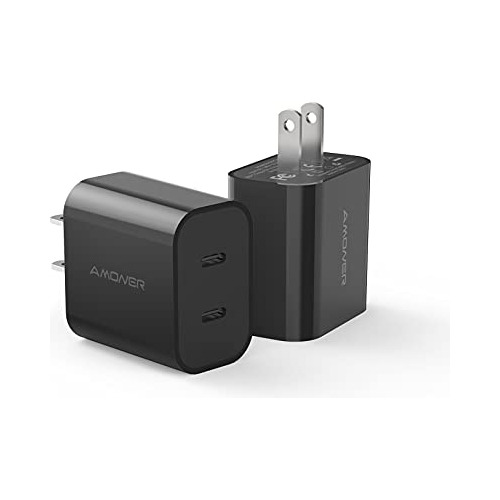 Cargador Usb C, Amoner 2pack Dual Port 25w Pd Yxhyh