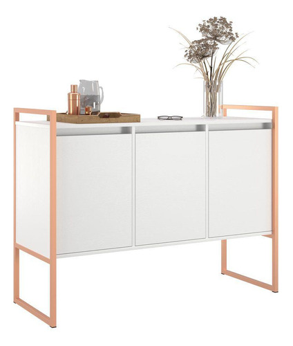 Buffet 3 Portas Rouxe Branco Cobre
