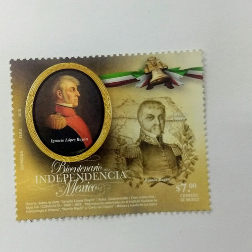 Colección De 9 Timbres;bicentenario De La Independencia 2010 (Usado)