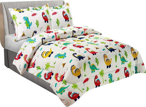 Juego De Edredón Utopia Bedding, Diseño De Dinosaurios, 2 Fu