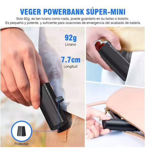 Power Bank Doble Batería Portátil, 5000mah Verger