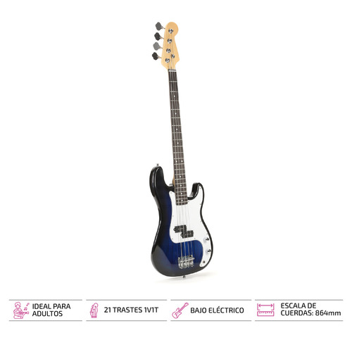 Imagen 2 de 7 de Bajo Electrico Acustico Femmto Precision Cuerda Bajos Color Azul Orientación de la mano Diestro