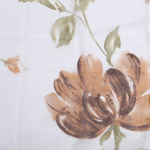 Cortina De Gasa Para Ventana Con Estampado Floral De Flores