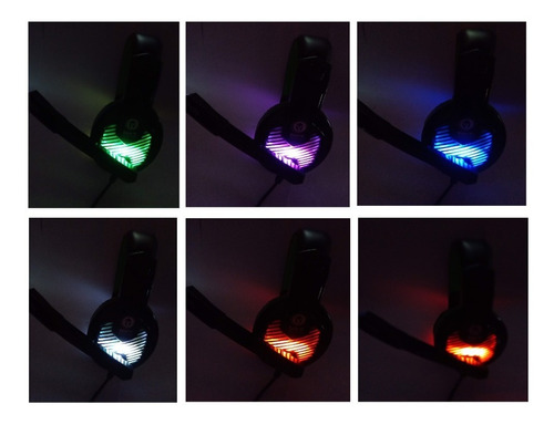 Imagen 5 de 9 de Auricular Gamer Spartan Bkt H71 Con Micrófono Luz Usb+3.5mm