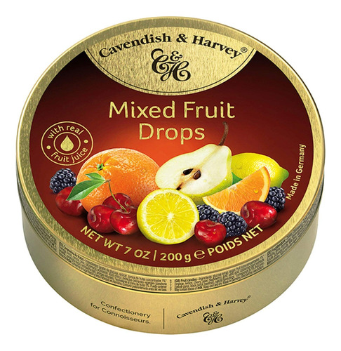 2 Latas Caramelos Cavendish & Harvey, Mixed Fruits, 200 Gs