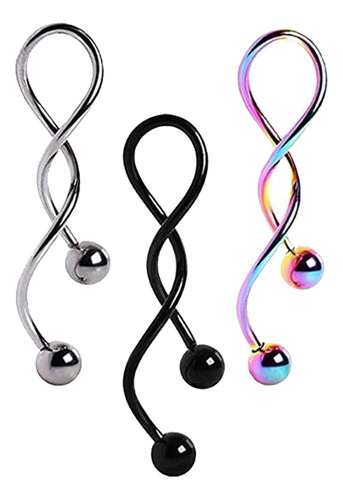 Pendientes Helix Con Forma De Ombligo Torcido, 3 Unidades