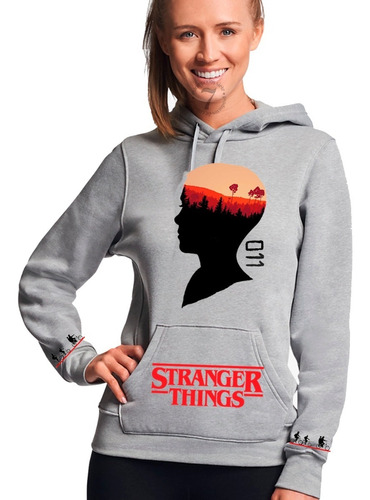 Poleron Canguro Stranger Things Cabeza Eleven 