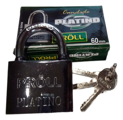 Candado Proll Platino Nro 60 Doble Traba Plateado