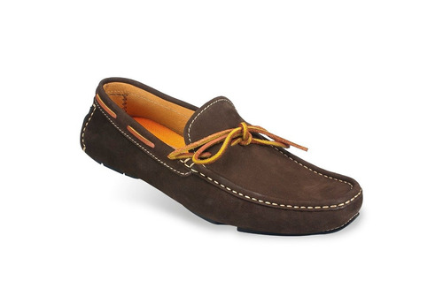 Mocasín De Hombre, En Cuero Brown. Envios Gratis