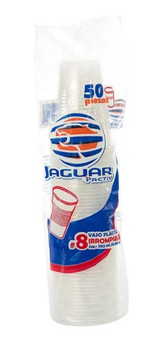 Caja De Vaso Jaguar Plástico No. 8 20 Pq C/ 50 Pzas