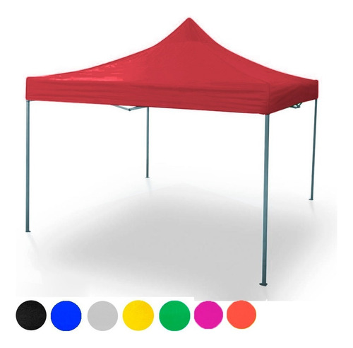 Toldo Plegable 100% Impermeable 3x3 Acero Reforzado Color Rojo