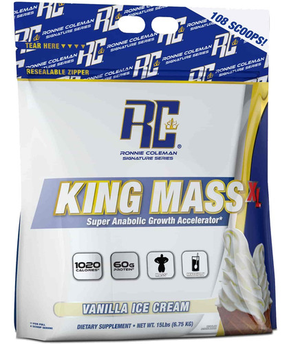 Imagen 3 de 5 de Proteina King Mass Xl Rc 15 Lbs X 108 Serv (ganador De Peso)