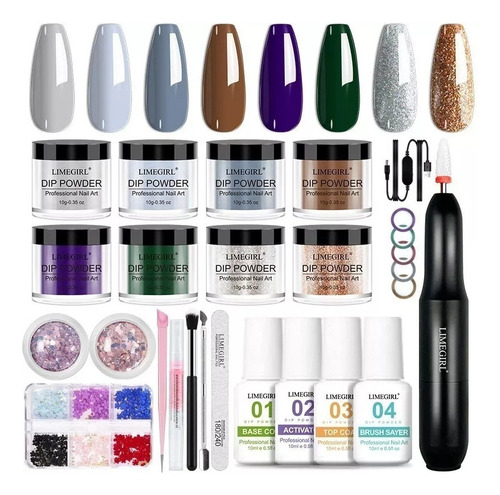 L Set De Uñas Dip Powder, Kit De Polvo Para Inmersión Con