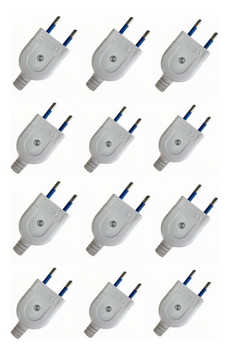 Pack 12 Enchufe Macho Recto 10a 2p+t Blanco