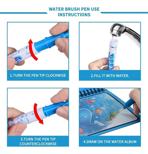 Libro Para Colorear De Dibujo De Agua Mágica Con Niños, 5 Pi