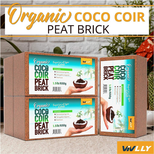 Coco Comprimido, Paquete De 5 Ladrillos Orgánicos De F...