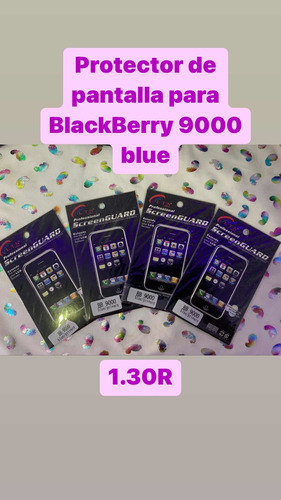 1.30protector De Pantalla De Blackberry 9000 Azul Antiesñk