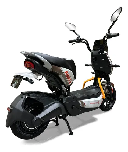 Bicicleta Moto Eléctrica Roadmaster Águila 50kmh 1200watts Color Blanco Naranja Cafe
