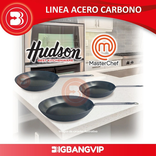 Imagen 3 de 5 de Sarten X3 Carbono Antiadherente 20c 24 28 Master Chef Hudson