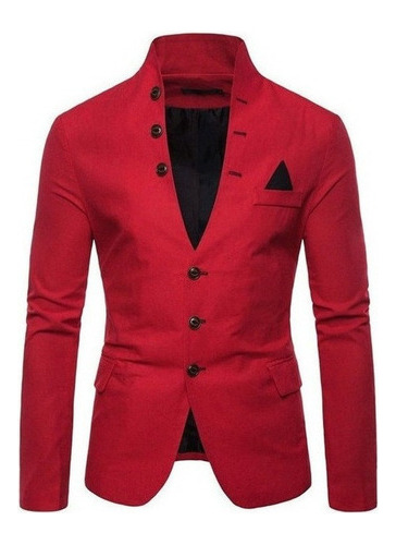 Blazer Slim Fit Blazer Slim Fit De Pescoço Alto For Homme [u