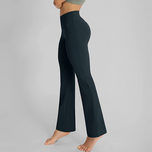 Pantalones De Yoga Elásticos Casuales Pantalones Acampanados