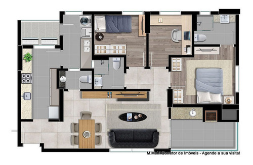 Imagem 21 de 30 de Apartamento Com 3 Dormitórios À Venda Com 103.94m² Por R$ 823.000,00 No Bairro Batel - Curitiba / Pr - M2ba-evb2021