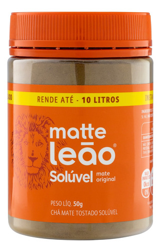 Chá Matte Leão mate tostado original em solúvel 50 g